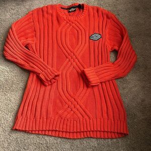 Harley Davidson knit orange sweater dress